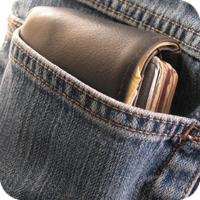 image of wallet in a back pocket.